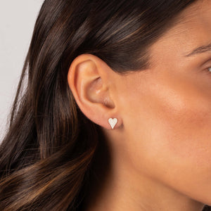 Pave Elongated Heart Stud Earring - Adina Eden's Jewels