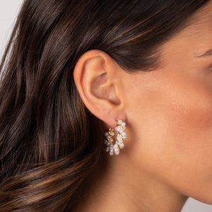 Twisted Pearl Open Hoop Earring - Adina Eden's Jewels