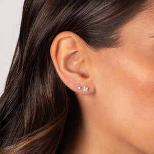 Diamond Mini Solitaire Stud Earring 14K - Adina Eden's Jewels