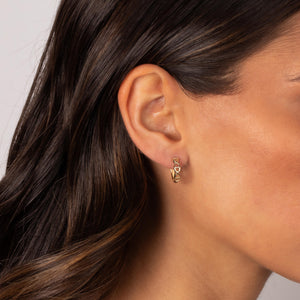 Solid Mariner Link Huggie Earring 14K - Adina Eden's Jewels