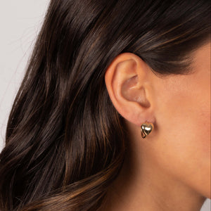 Solid Heart Huggie Earring 14K - Adina Eden's Jewels