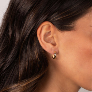 Solid Wide Squiggle Huggie Earring 14K - Adina Eden's Jewels