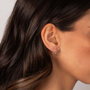 Solid Indented Thin Huggie Earring 14K - Adina Eden's Jewels