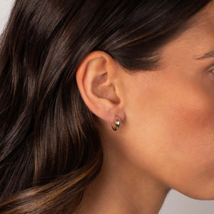 Solid Center Graduated Huggie Earring 14K - Adina Eden's Jewels