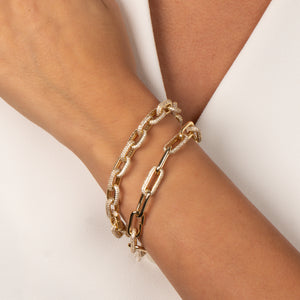 CZ Pave Fancy Box Link Bracelet - Adina Eden's Jewels