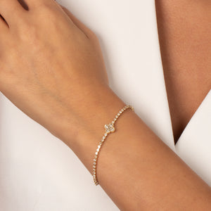 Diamond Four Leaf Clover Tennis Bracelet 14K - Adina Eden's Jewels
