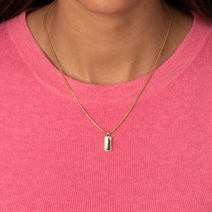 Solid Spiked Dog Tag Pendant Necklace - Adina Eden's Jewels