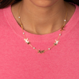 Butterlfies & Pearls Charm Necklace - Adina Eden's Jewels
