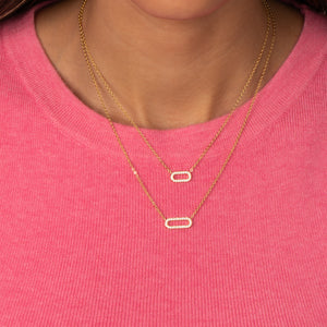 Pave Graduated Open Paperclip Necklace Combo Set - Adina Eden's Jewels