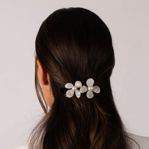 Double Pearl Flower Hair Barrette - Adina Eden's Jewels