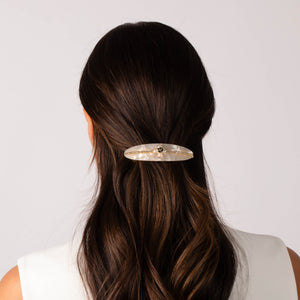 Pearl Flower W/ Rhinestone Hair Barrette - Adina Eden's Jewels