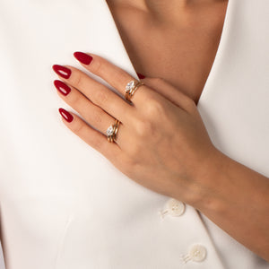 Lab Grown Diamond Pear Coil Wrap Ring 14K - Adina Eden's Jewels