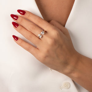 Lab Grown Diamond Toi E Moi Open Ring 14K - Adina Eden's Jewels