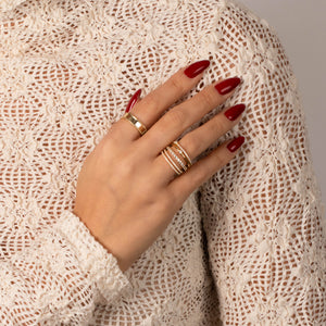 CZ Pave Stackable Band Rings Combo Set - Adina Eden's Jewels