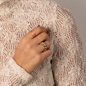 Solid Wide Link Band Ring - Adina Eden's Jewels