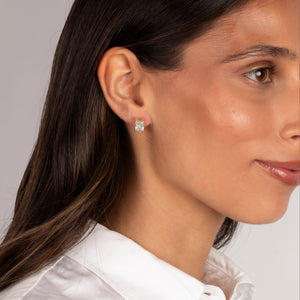 Lab Grown Diamond 4 Carat Emerald Stud Earring - Adina Eden's Jewels