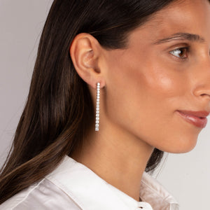 Lab Grown Diamond Graduated Drop Tennis Stud Earring 14K - Adina Eden's Jewels