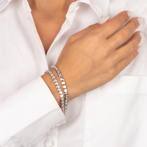 6 Carat Lab Grown Diamond Emerald Bezel Tennis Bracelet 14K - Adina Eden's Jewels