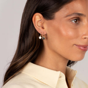 Solid Dangling Star Huggie Earring 14K - Adina Eden's Jewels