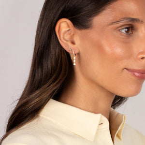 Mini Diamond Bezel Front Back Stud Earring 14K - Adina Eden's Jewels