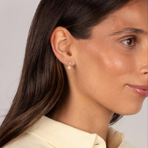 Diamond Flower Shaker Stud Earring 14K - Adina Eden's Jewels