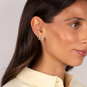 Diamond Pave Looped Snake Stud Earring 14K - Adina Eden's Jewels