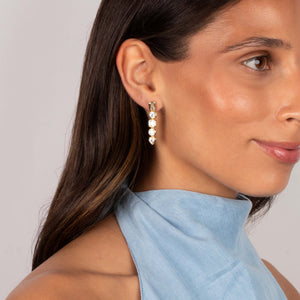 CZ Multi Shape Bezel Drop Stud Earring - Adina Eden's Jewels