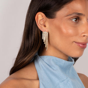 CZ Tennis Graduated Drop Stud Earring - Adina Eden's Jewels