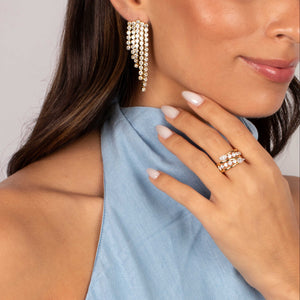 Multi CZ Double Row Wrap Ring - Adina Eden's Jewels