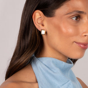 Colored Baguette Stone Stud Earring - Adina Eden's Jewels