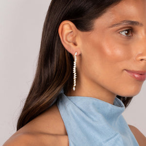 CZ Marquise Tennis Drop Stud Earring - Adina Eden's Jewels