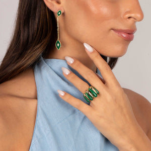 Fancy Solid & Colored Stone Teardrops Ring - Adina Eden's Jewels