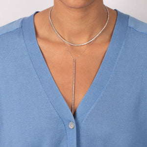 Diamond Four Prong Tennis Necklace 14K - Adina Eden's Jewels