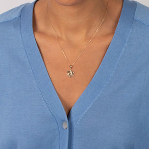 Chunky Diamond Accented Cutout Star Of David Pendant Necklace 14K - Adina Eden's Jewels