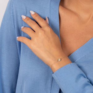 Diamond Pave Colored Evil Eye Bracelet 14K - Adina Eden's Jewels