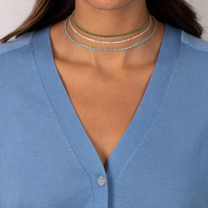 Colored Four Prong Tennis Choker - Adina Eden's Jewels
