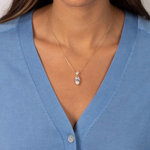 Fancy Solitare & Marquise Pendant Necklace - Adina Eden's Jewels