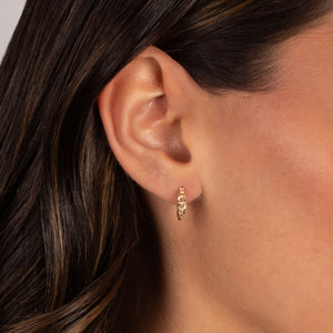 Solid Graduated Cuban Link Huggie Earring 14K - Adina Eden's Jewels