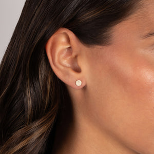Diamond Pave Disc Stud Earring 14K - Adina Eden's Jewels
