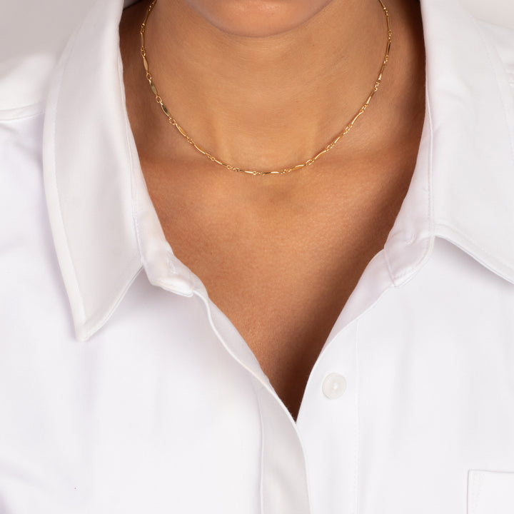 Solid Flat Bar Chain Choker - Adina Eden's Jewels