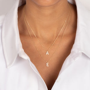 Pave CZ Double Initial 2 in 1 Necklace - Adina Eden's Jewels
