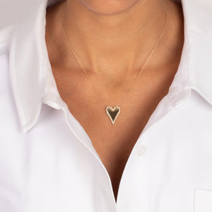 Diamond Pave Outlined Elongated Necklace 14K - Adina Eden's Jewels