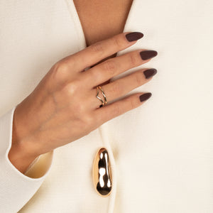 Solid V Shape Ring 14K - Adina Eden's Jewels