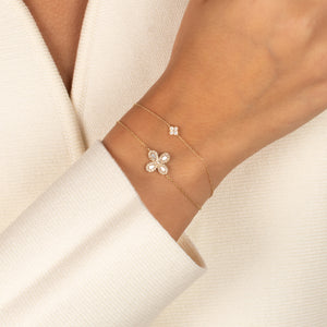 Diamond Four Leaf Clover Bracelet 14K - Adina Eden's Jewels