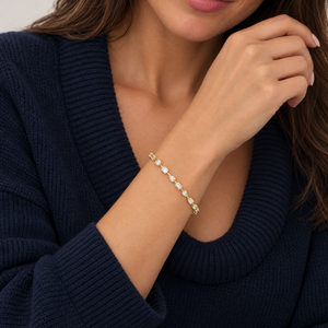 Lab Grown Diamond Mixed Cut Semi Bezel Tennis Bracelet