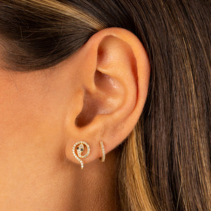  Pavé Serpent Loop Stud Earring - Adina Eden's Jewels