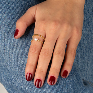  Beaded Pearl Ring Combo Set - Adina Eden's Jewels