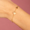  Solid Heart & Double Initial Bracelet - Adina Eden's Jewels