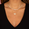 CZ Half Graduated Tennis Necklace - Adina Eden's Jewels