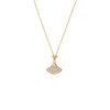 Gold CZ Baguette Fan Pendant Necklace - Adina Eden's Jewels